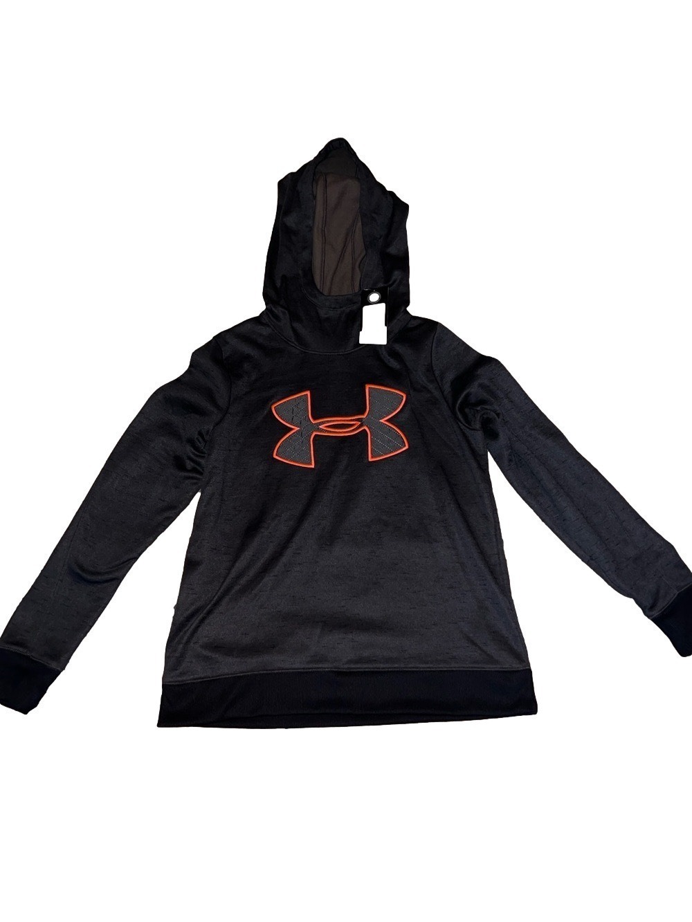 Under Armour Black Hoodie with Orange-Outlined Logo